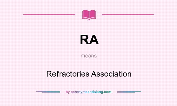 What does RA mean? It stands for Refractories Association