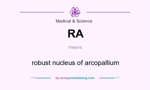 What does RA mean? It stands for robust nucleus of arcopallium