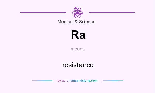 What does Ra mean? It stands for resistance