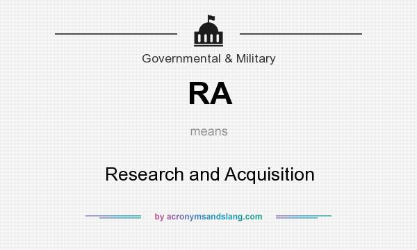 What does RA mean? It stands for Research and Acquisition