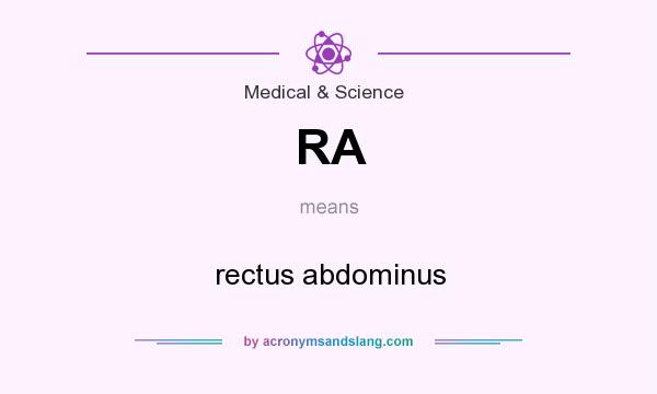 What does RA mean? It stands for rectus abdominus