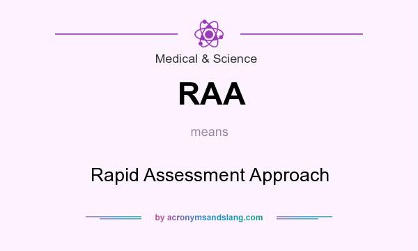 What does RAA mean? It stands for Rapid Assessment Approach