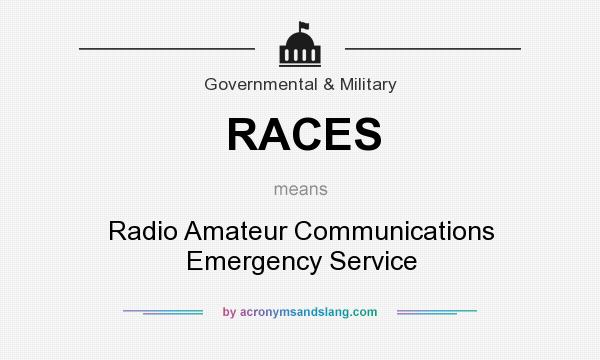 What does RACES mean? It stands for Radio Amateur Communications Emergency Service