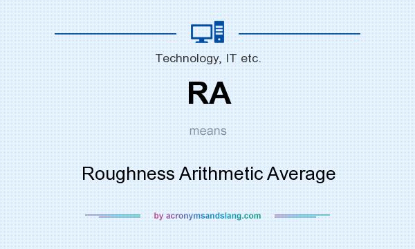 What does RA mean? It stands for Roughness Arithmetic Average