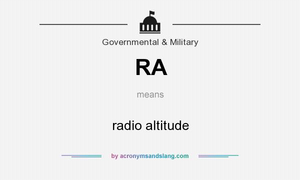What does RA mean? It stands for radio altitude