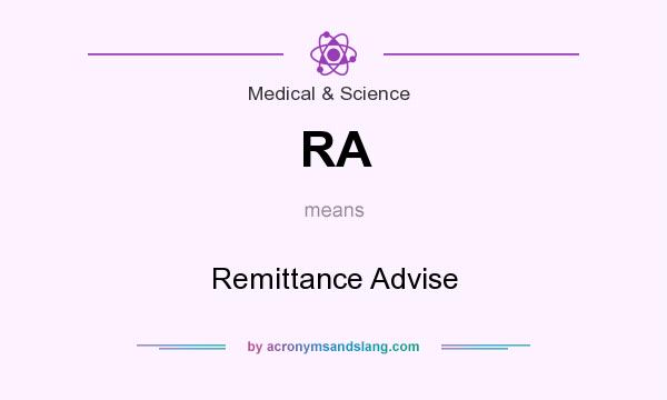 What does RA mean? It stands for Remittance Advise