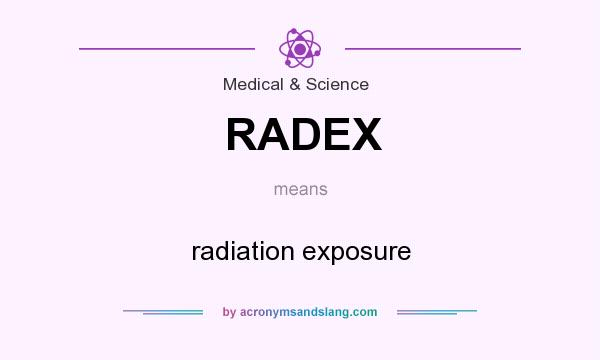 What does RADEX mean? It stands for radiation exposure