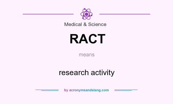 What does RACT mean? It stands for research activity
