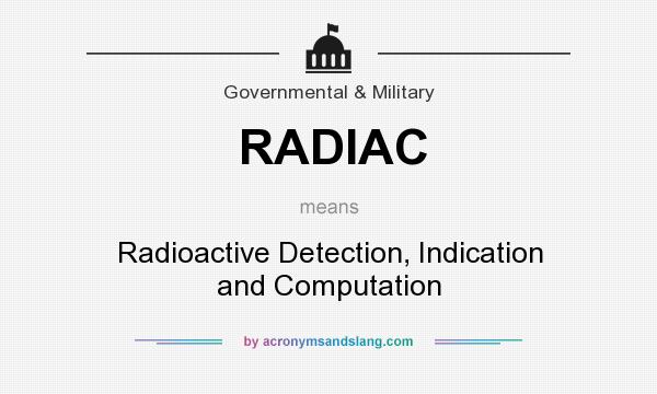 What does RADIAC mean? It stands for Radioactive Detection, Indication and Computation