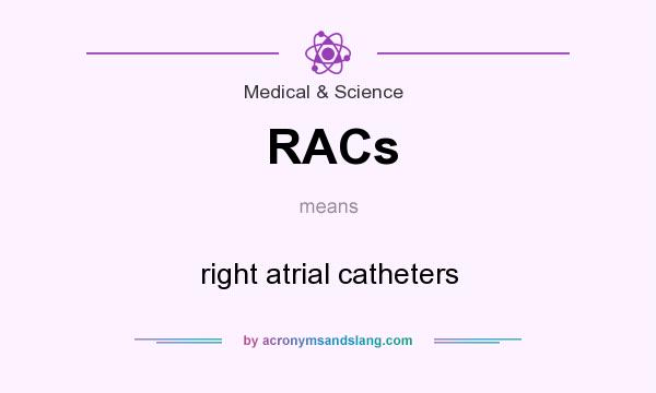 What does RACs mean? It stands for right atrial catheters