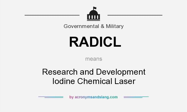 What does RADICL mean? It stands for Research and Development Iodine Chemical Laser