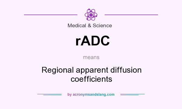 What does rADC mean? It stands for Regional apparent diffusion coefficients