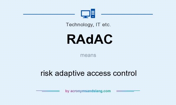 What does RAdAC mean? It stands for risk adaptive access control