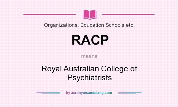 What does RACP mean? It stands for Royal Australian College of Psychiatrists