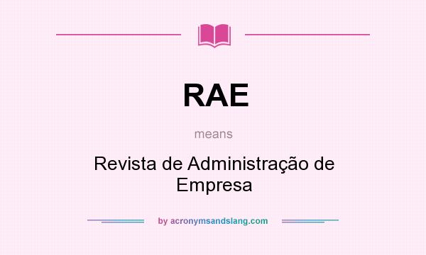 What does RAE mean? It stands for Revista de Administração de Empresa