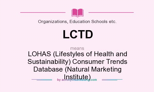 What does LCTD mean? It stands for LOHAS (Lifestyles of Health and Sustainability) Consumer Trends Database (Natural Marketing Institute)