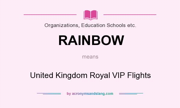 What does RAINBOW mean? It stands for United Kingdom Royal VIP Flights