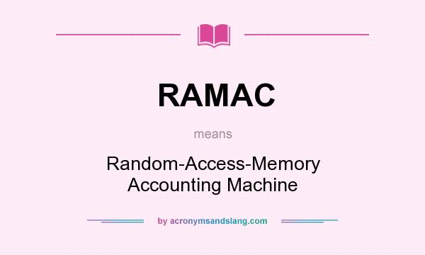 What does RAMAC mean? It stands for Random-Access-Memory Accounting Machine