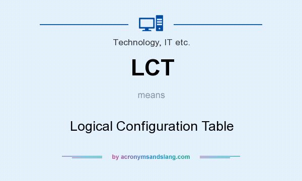 What does LCT mean? It stands for Logical Configuration Table