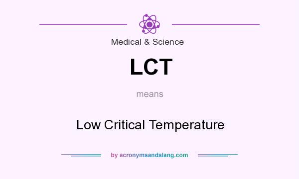 What does LCT mean? It stands for Low Critical Temperature