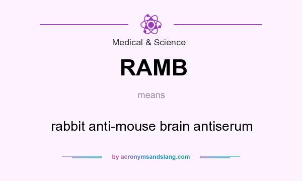 What does RAMB mean? It stands for rabbit anti-mouse brain antiserum