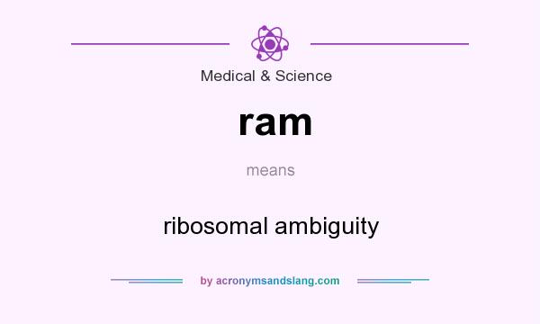 What does ram mean? It stands for ribosomal ambiguity