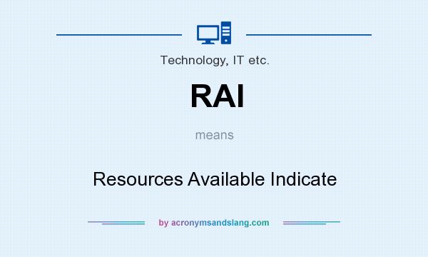 What does RAI mean? It stands for Resources Available Indicate