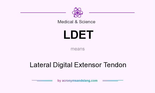 What does LDET mean? It stands for Lateral Digital Extensor Tendon