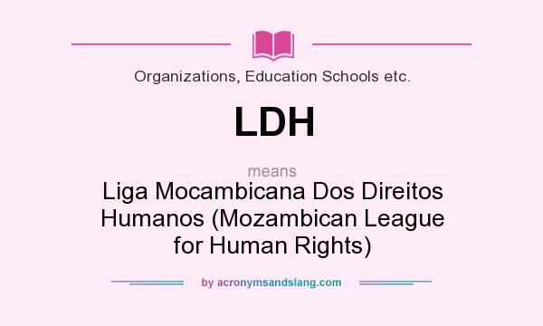 What does LDH mean? It stands for Liga Mocambicana Dos Direitos Humanos (Mozambican League for Human Rights)