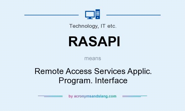 What does RASAPI mean? It stands for Remote Access Services Applic. Program. Interface