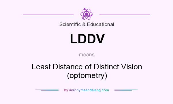 What does LDDV mean? It stands for Least Distance of Distinct Vision (optometry)