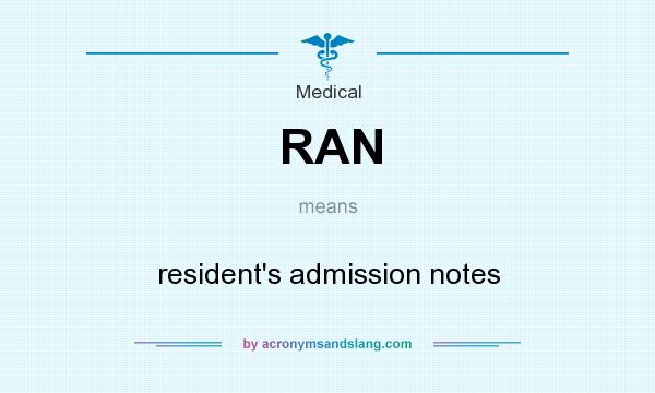 What does RAN mean? It stands for resident`s admission notes