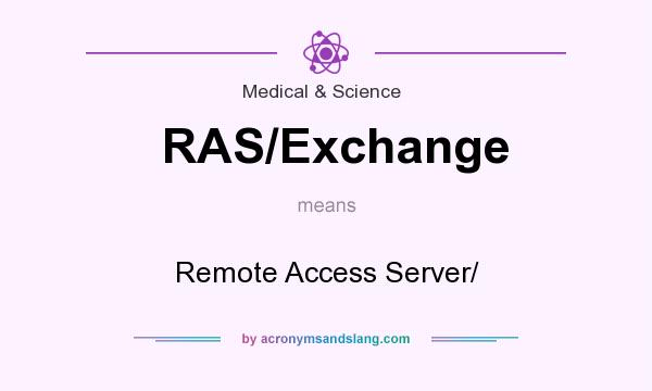 What does RAS/Exchange mean? It stands for Remote Access Server/