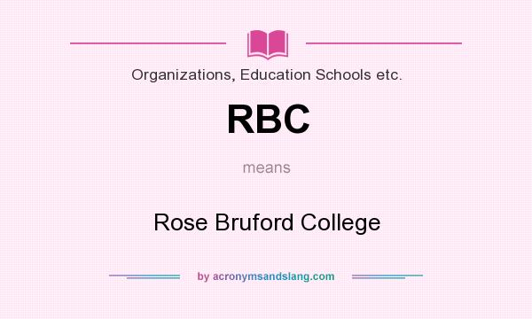 What does RBC mean? It stands for Rose Bruford College