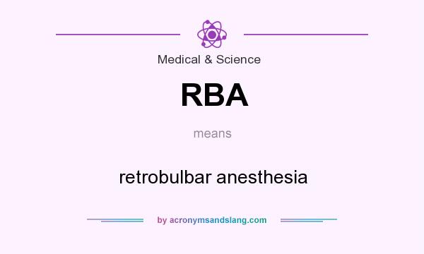 What does RBA mean? It stands for retrobulbar anesthesia