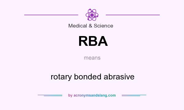 What does RBA mean? It stands for rotary bonded abrasive