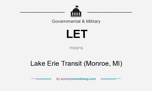 What does LET mean? It stands for Lake Erie Transit (Monroe, MI)