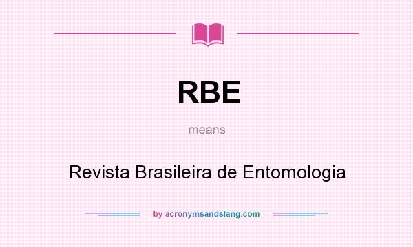 What does RBE mean? It stands for Revista Brasileira de Entomologia