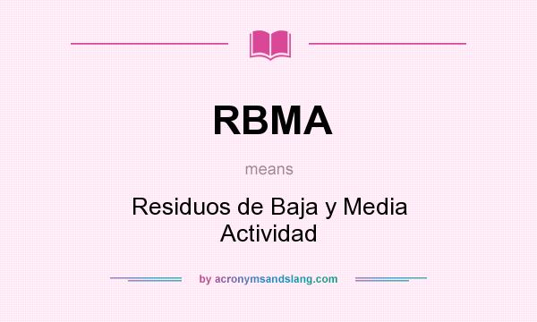 What does RBMA mean? It stands for Residuos de Baja y Media Actividad