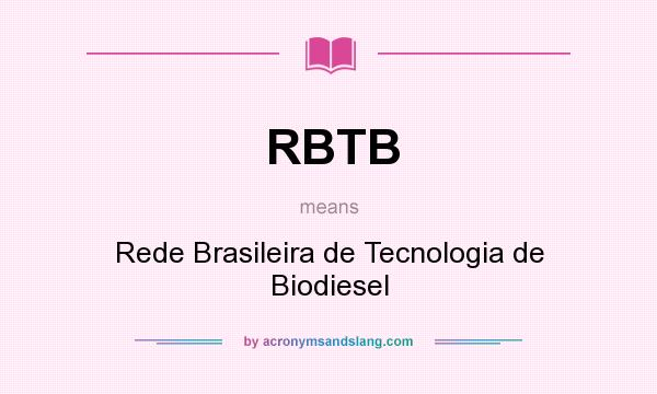 What does RBTB mean? It stands for Rede Brasileira de Tecnologia de Biodiesel