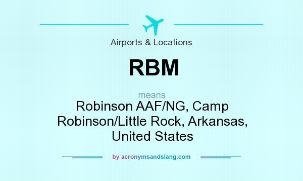What does RBM mean? It stands for Robinson AAF/NG, Camp Robinson/Little Rock, Arkansas, United States