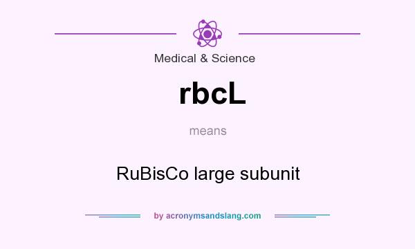 What does rbcL mean? It stands for RuBisCo large subunit