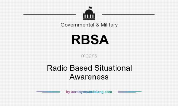 What does RBSA mean? It stands for Radio Based Situational Awareness