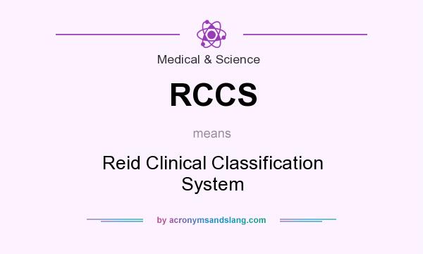 What does RCCS mean? It stands for Reid Clinical Classification System