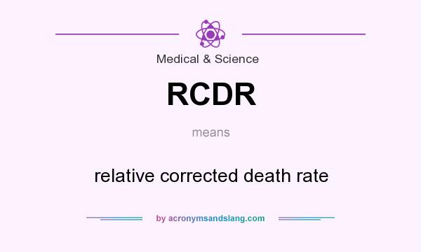 What does RCDR mean? It stands for relative corrected death rate