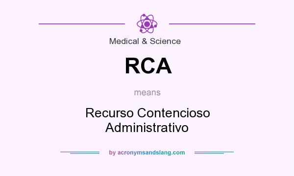 What does RCA mean? It stands for Recurso Contencioso Administrativo