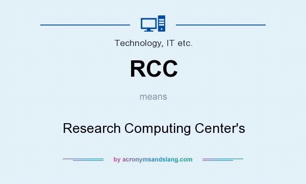 What does RCC mean? It stands for Research Computing Center`s