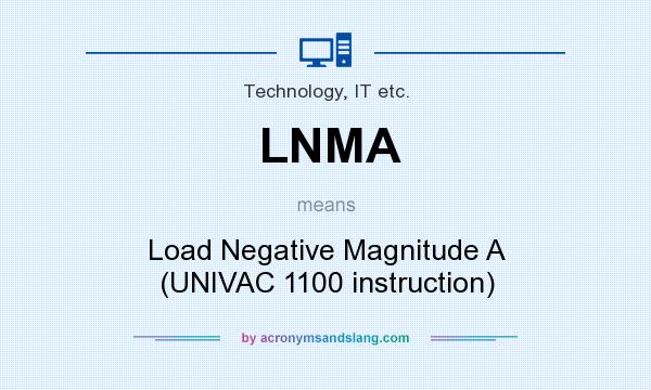 What does LNMA mean? It stands for Load Negative Magnitude A (UNIVAC 1100 instruction)