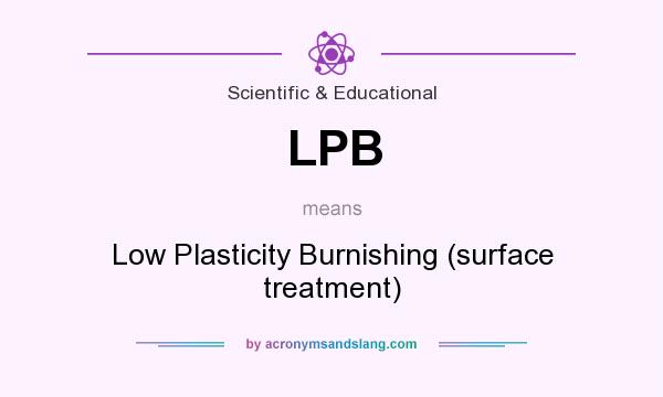 What does LPB mean? It stands for Low Plasticity Burnishing (surface treatment)