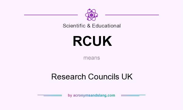 What does RCUK mean? It stands for Research Councils UK